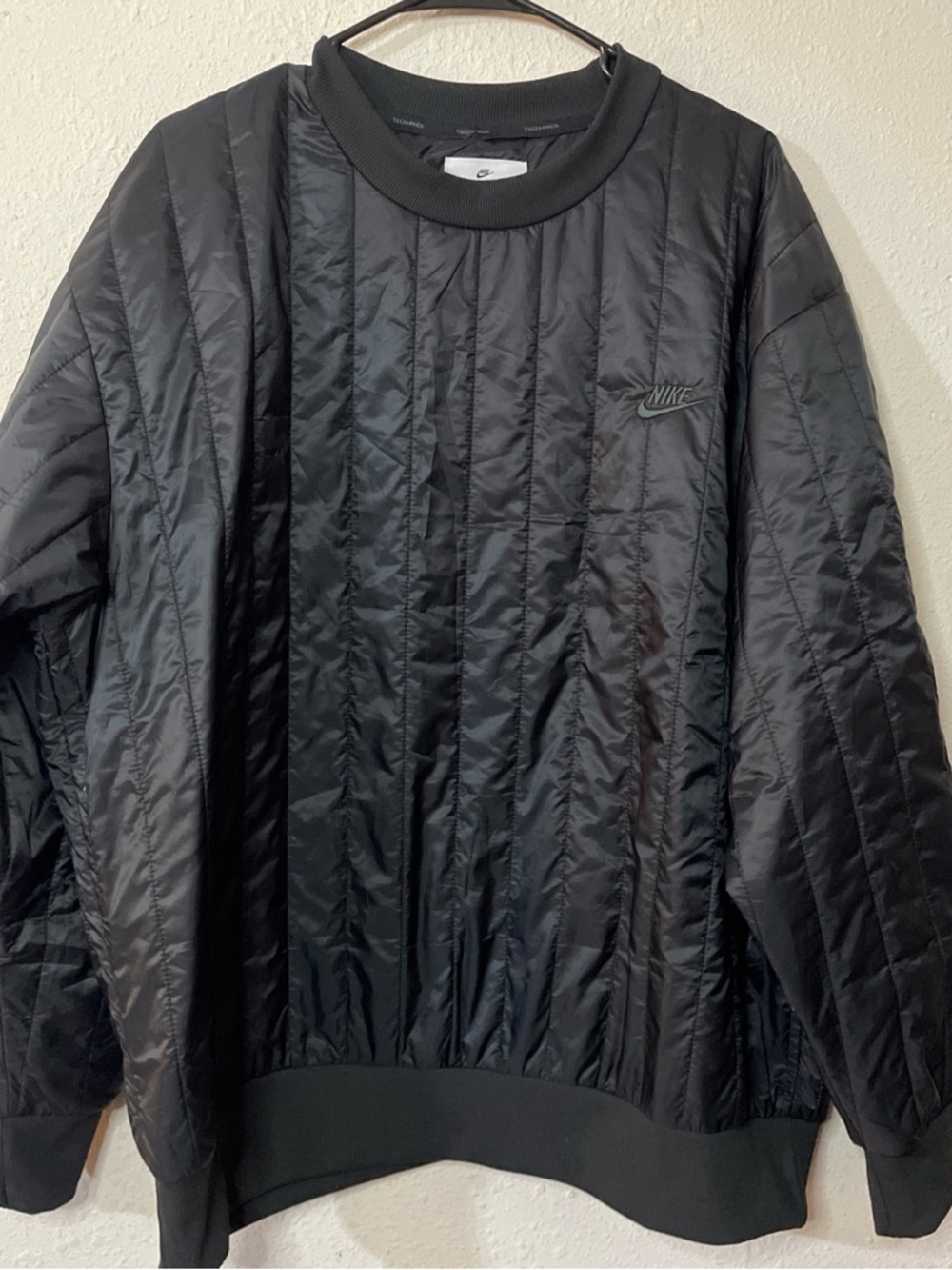 Nike Black Quilted Crew Sweatshirt